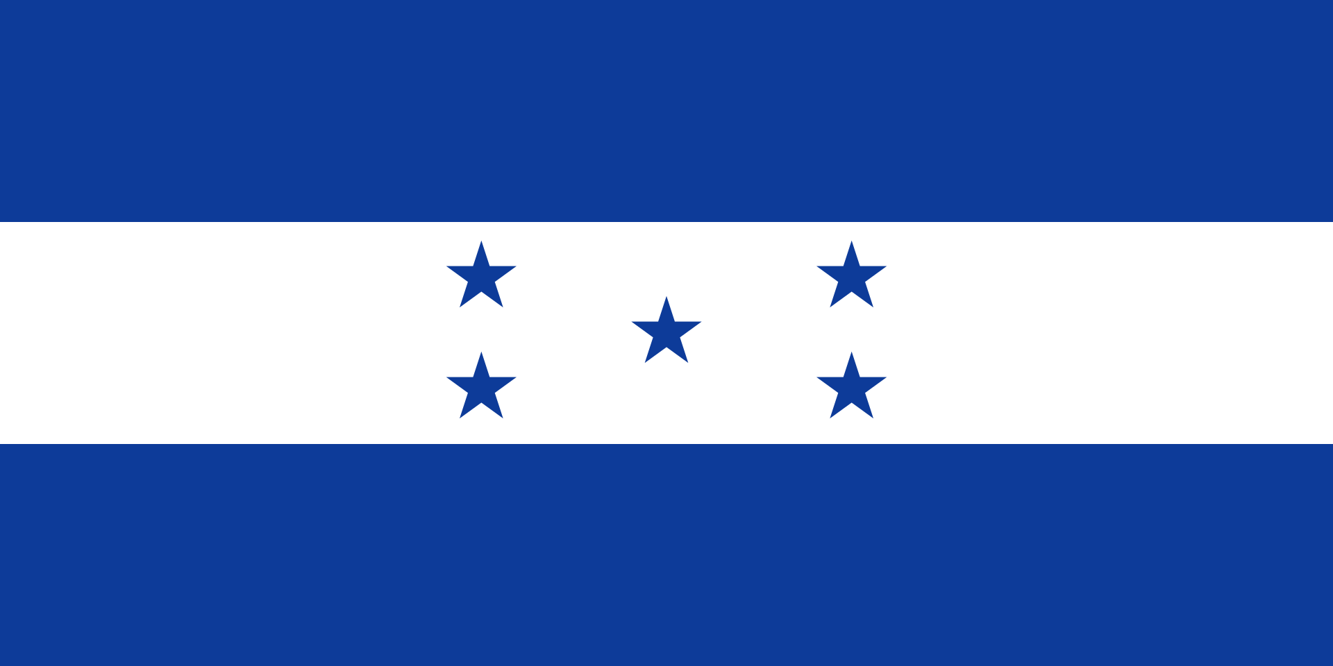 Honduras flagga i blått och vitt.